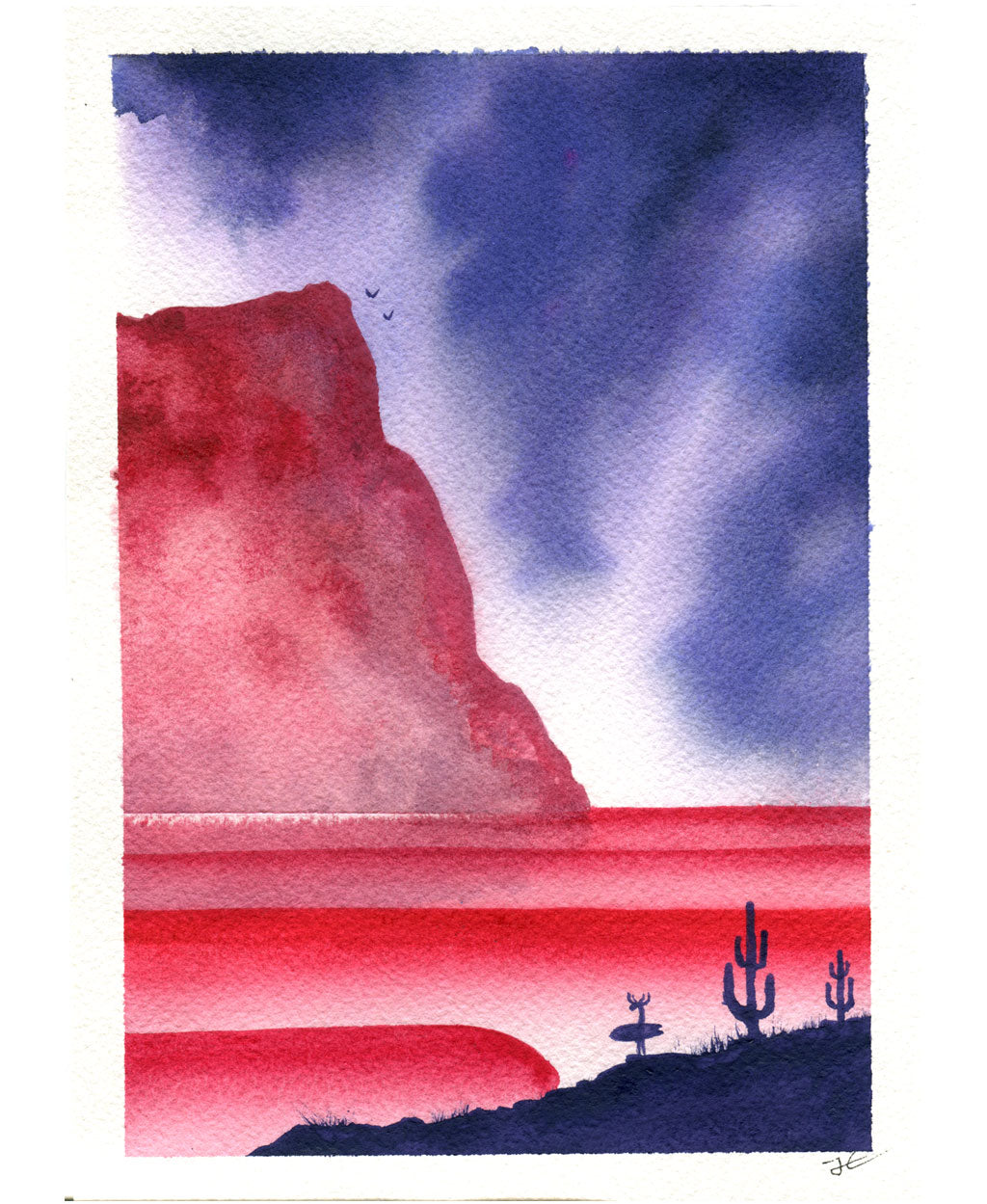 The Red Mountain. Original illustration