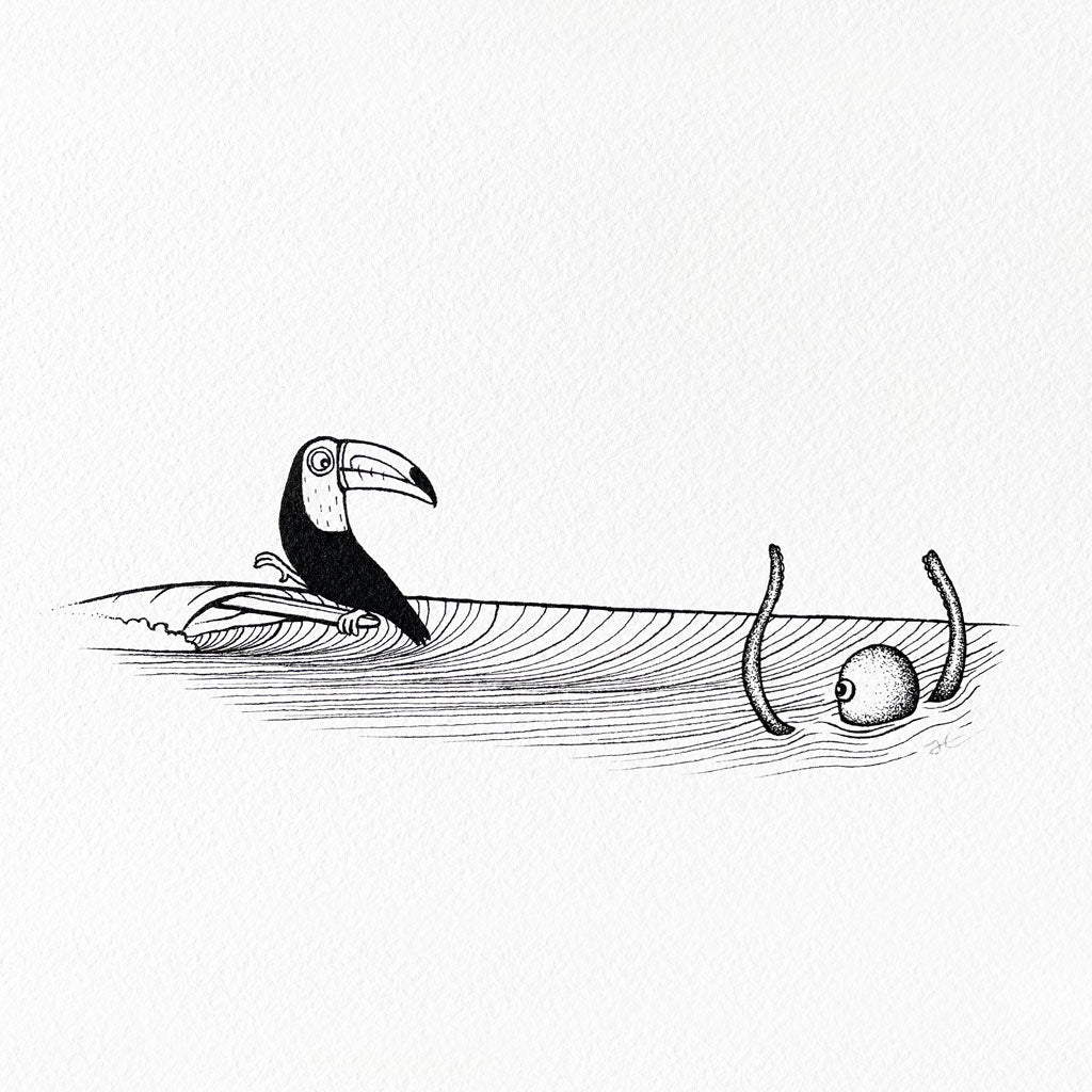 Toucan Hang Three. Original illustration - SOLD OUT