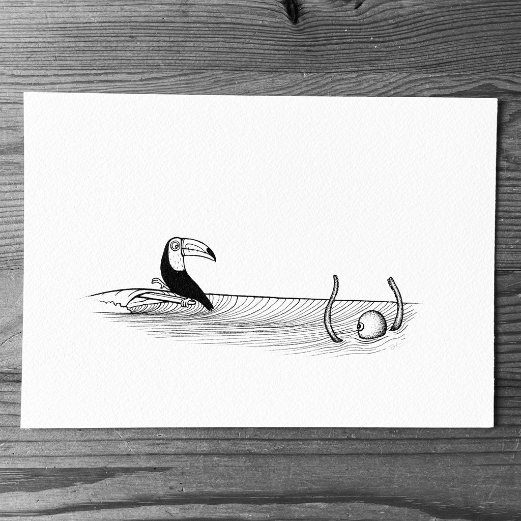 Toucan Hang Three. Original illustration - SOLD OUT