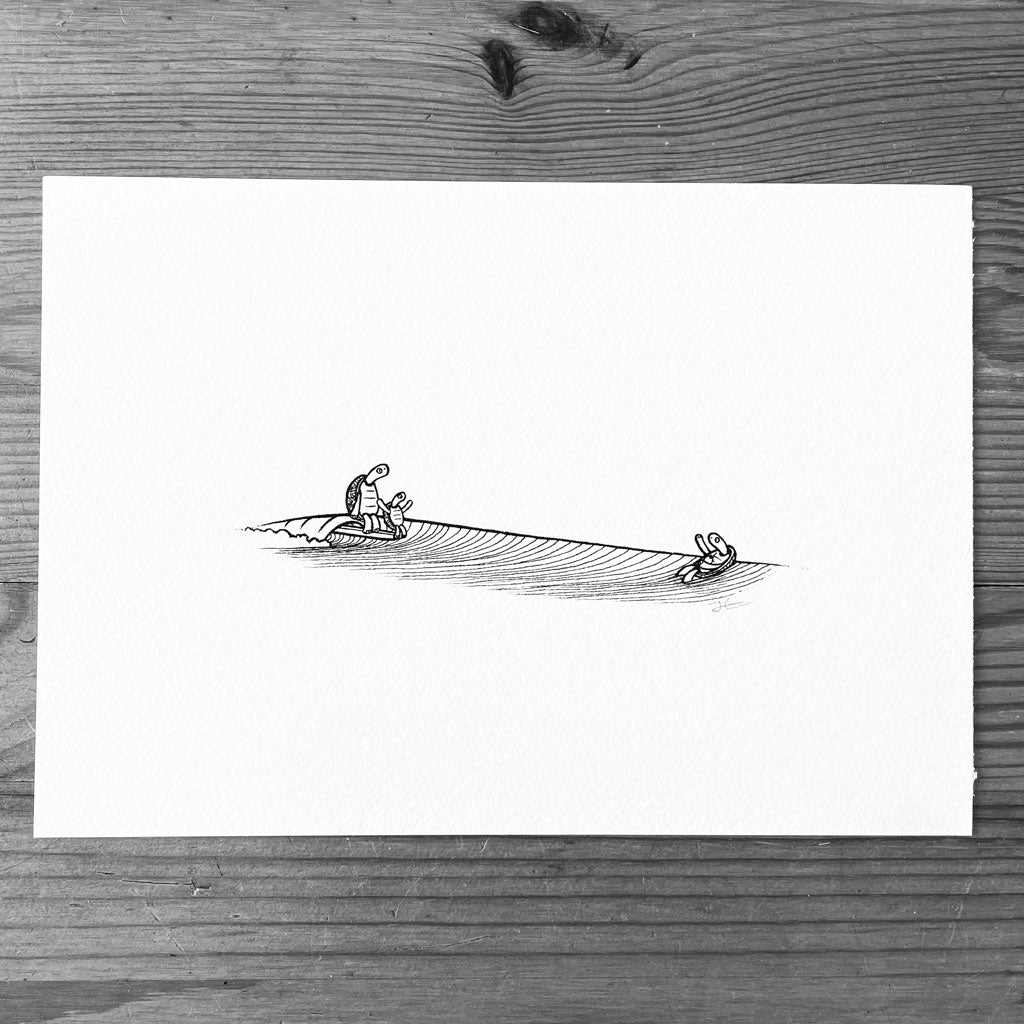 Turtle Family Fun. Original illustration - SOLD OUT