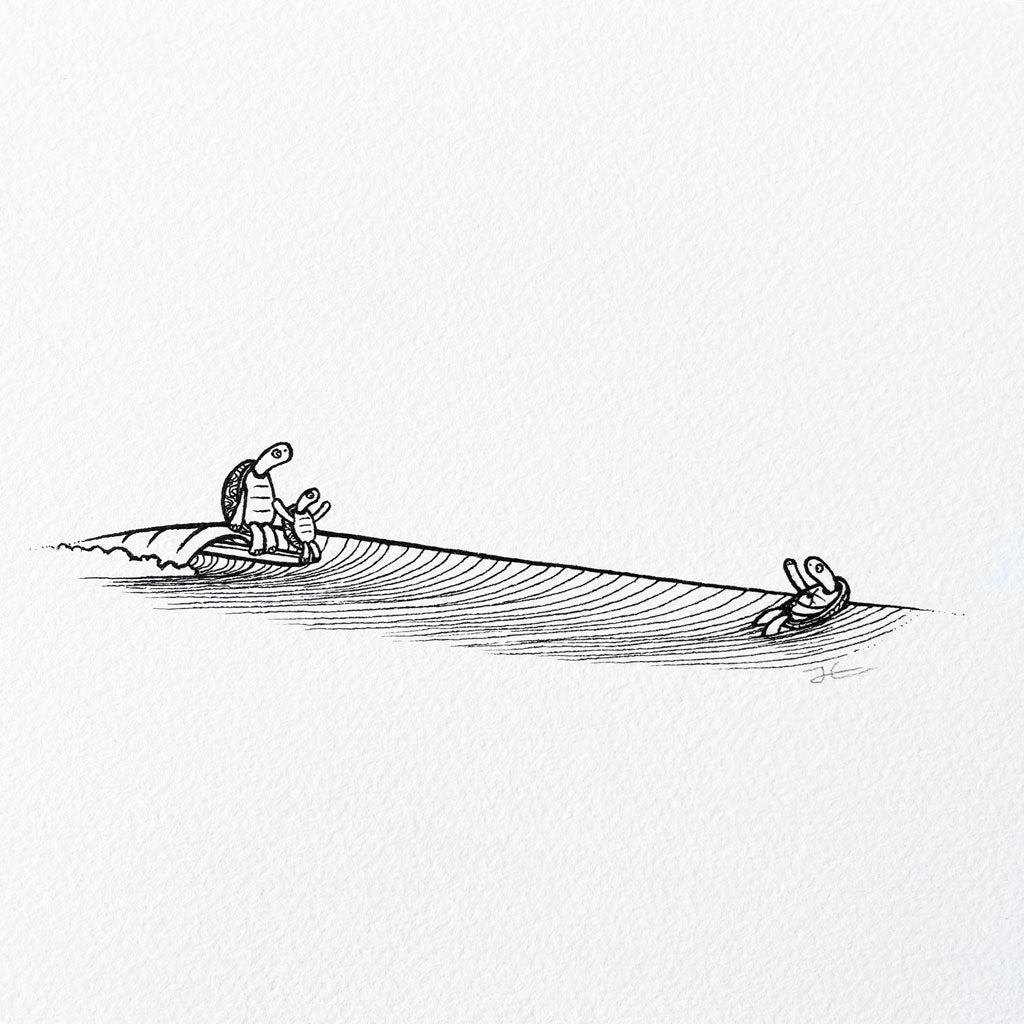 Turtle Family Fun. Original illustration - SOLD OUT