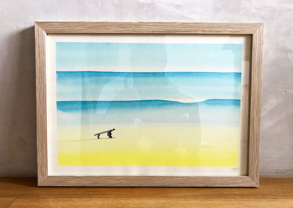 Turtle Surf School. Original signed & framed illustration - SOLD OUT