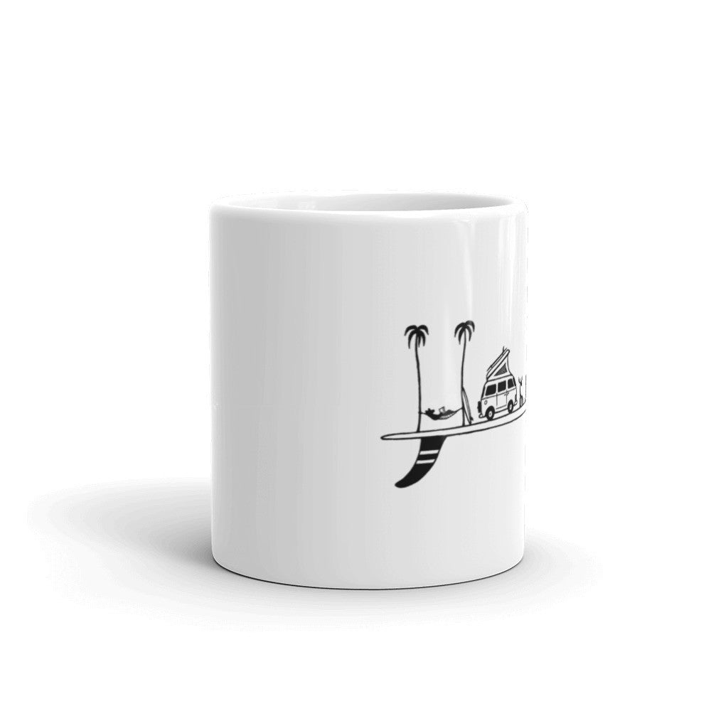 Life on a Single Fin Ceramic Mug
