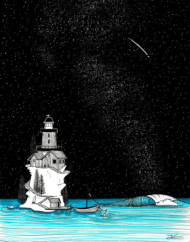 Lighthouse Rights by Night