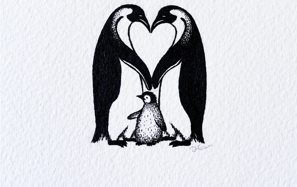 Inktober Day 27 - Penguin Love