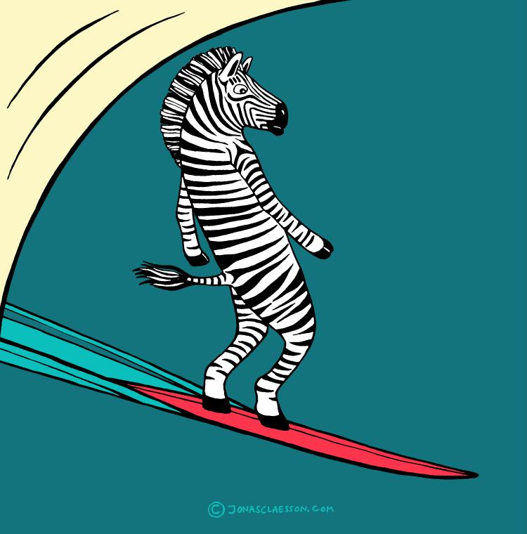 Surfing Zebra