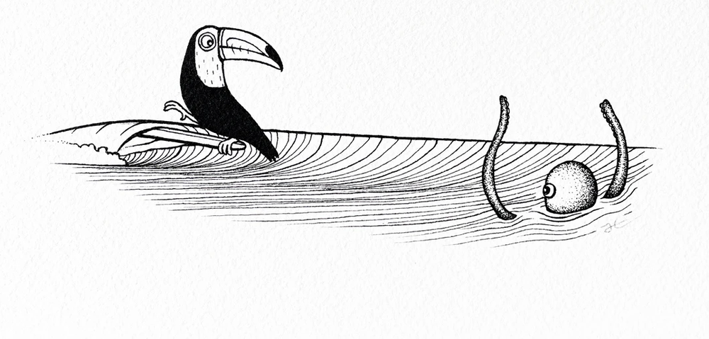 Inktober Day 12 - Toucan Hang Three