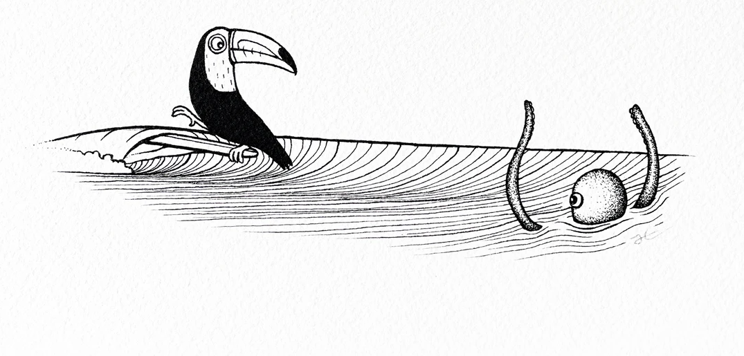 Inktober Day 12 - Toucan Hang Three