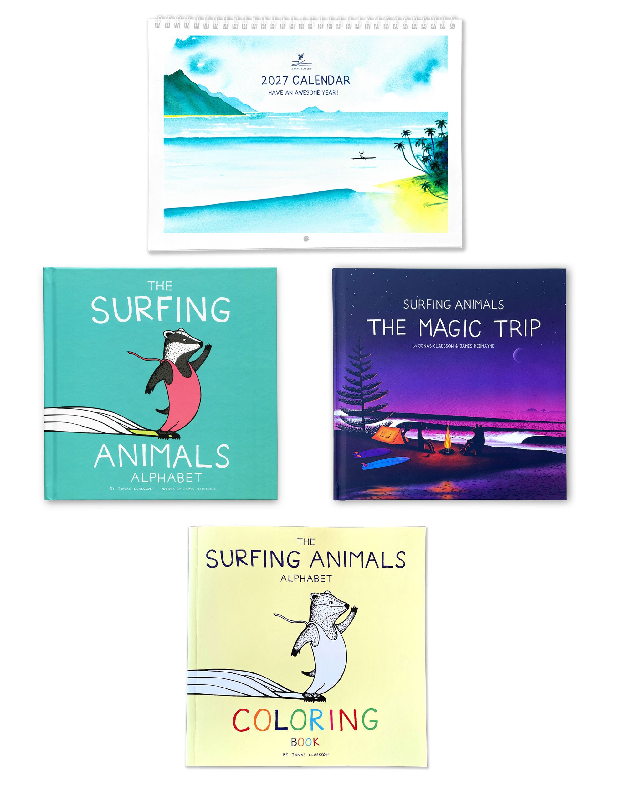 Surfing Animals ABC/Magic Trip/ Coloring Books & The 2027 Calendar Bundle