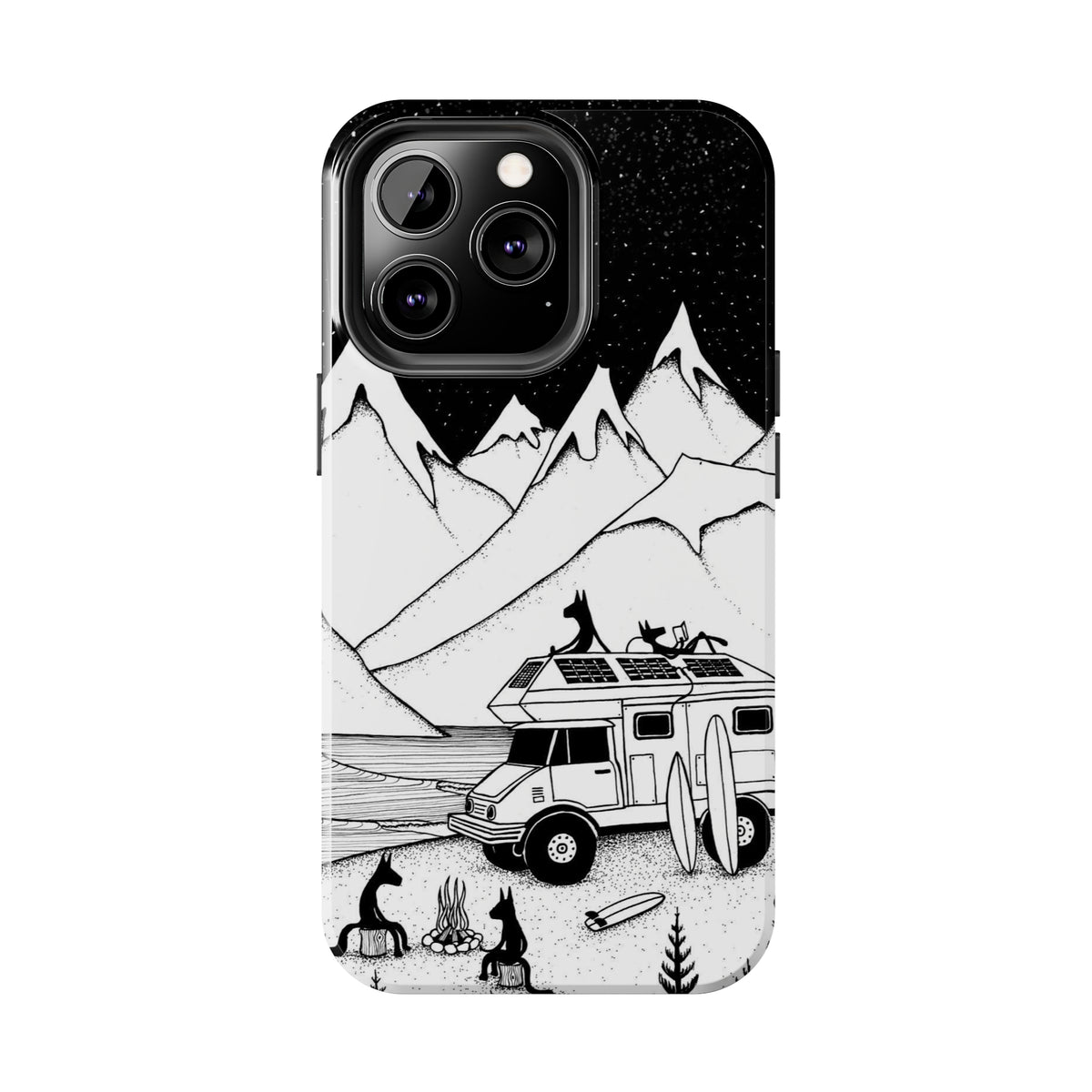 Camping With Dogs Tough Phone Case