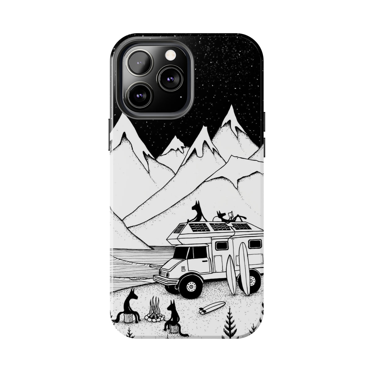 Camping With Dogs Tough Phone Case