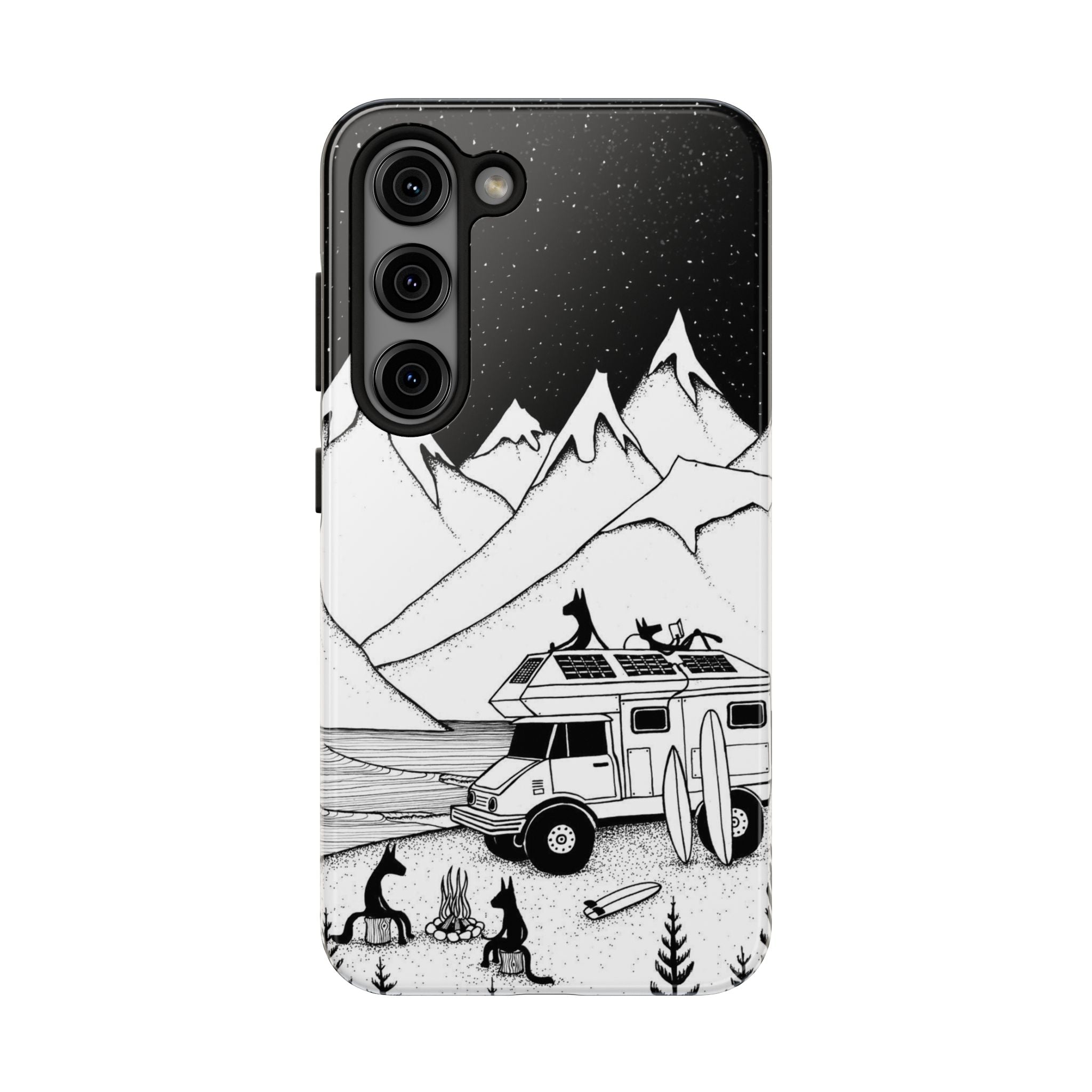 Camping With Dogs Tough Phone Case