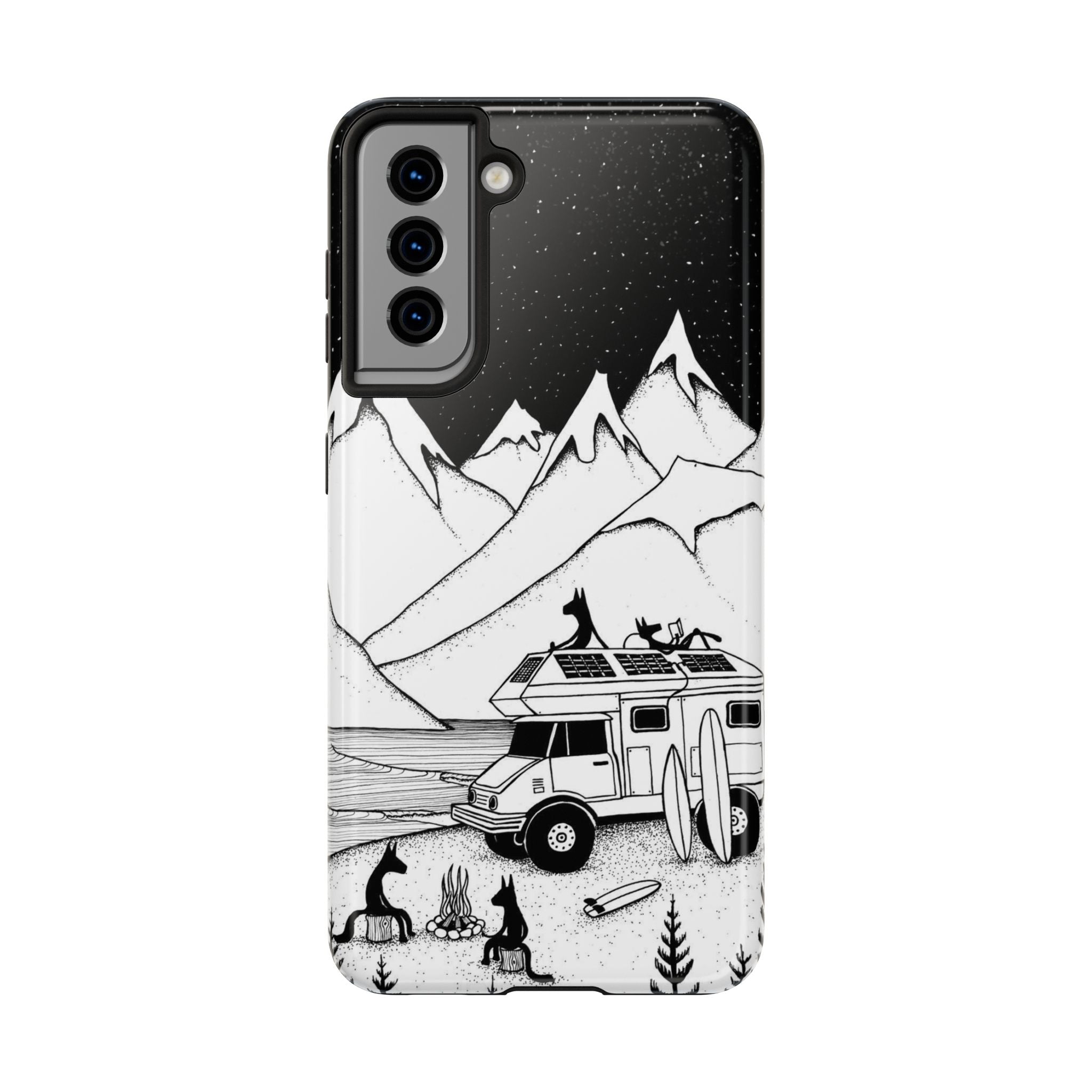 Camping With Dogs Tough Phone Case