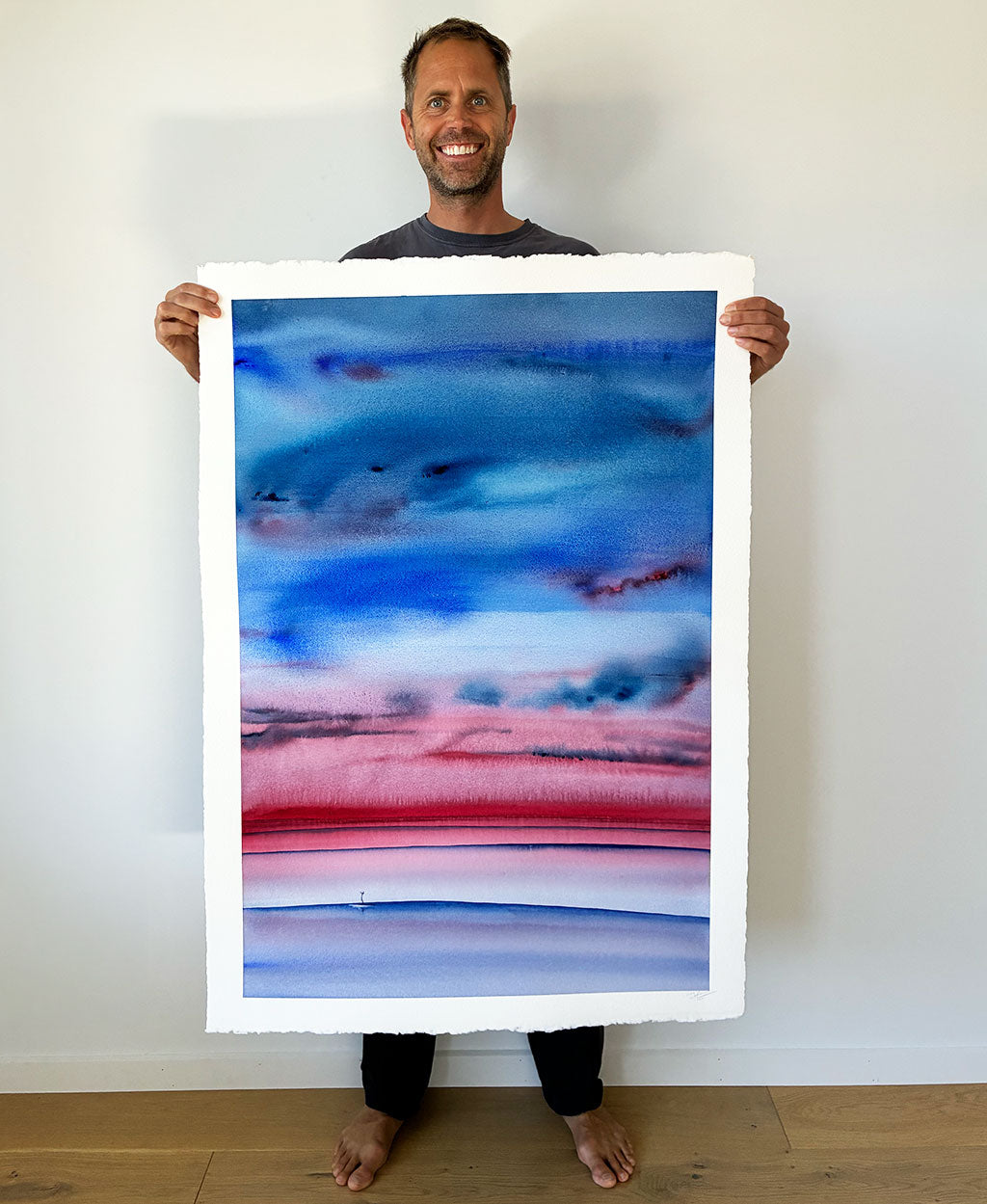 Autumn Sky. Original signed water color illustration