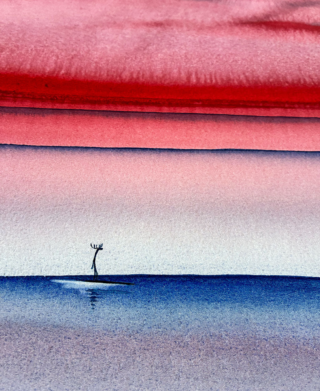 Autumn Sky. Original signed water color illustration