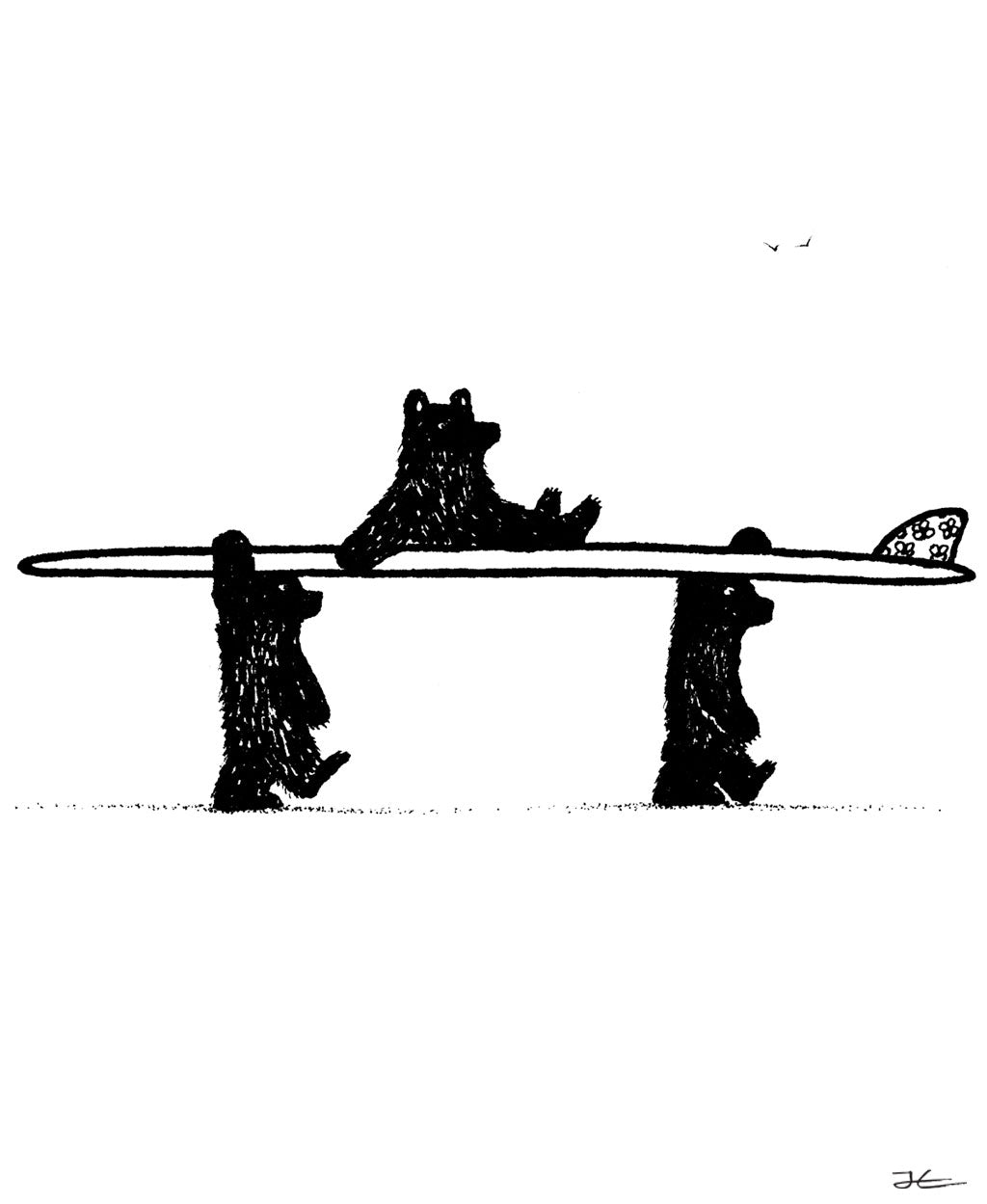 Bear Cub Surf Club - Print/ Framed Print