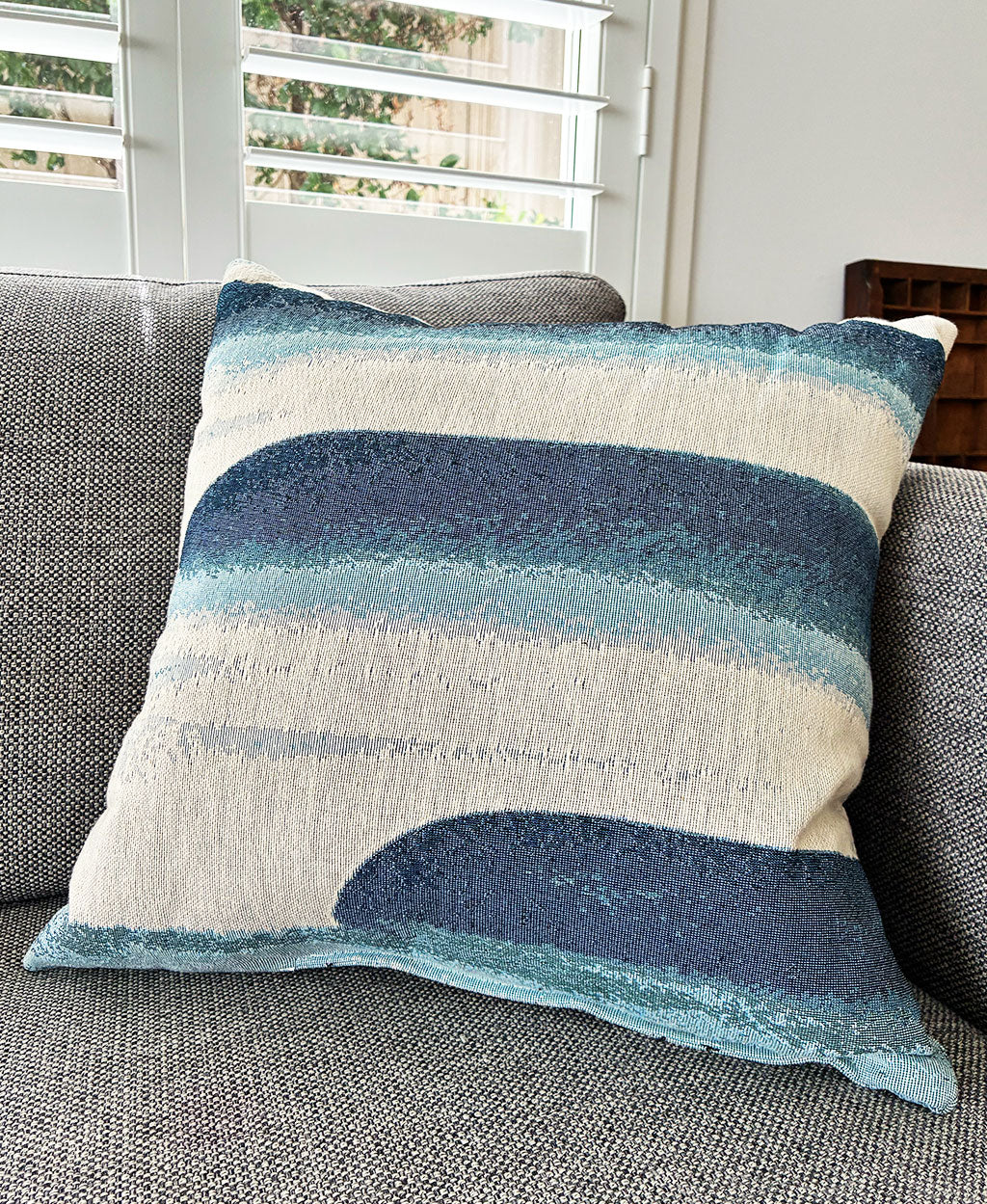 Blue Lefts Woven Pillow