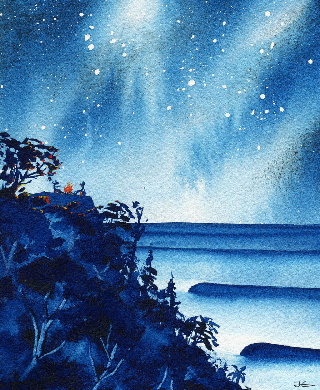 Blue Lineup. Original illustration