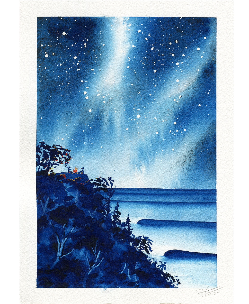 Blue Lineup. Original illustration