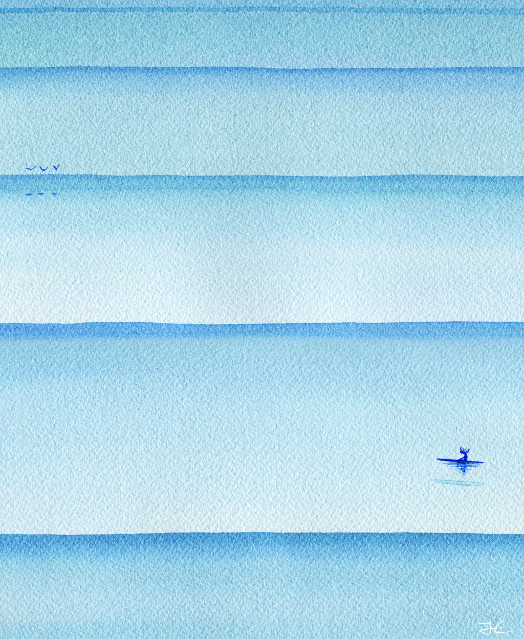 Blue Lines 2. Original signed illustration