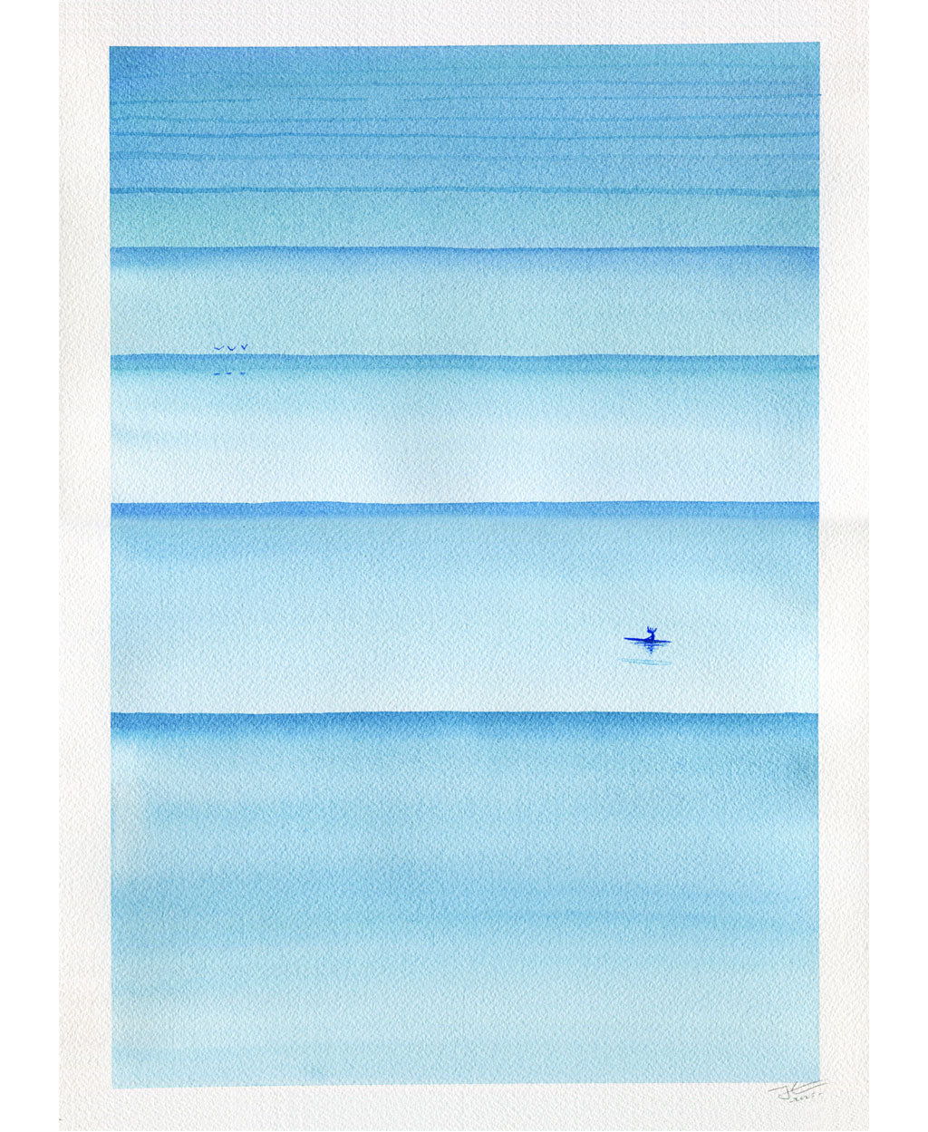 Blue Lines 2. Original signed illustration