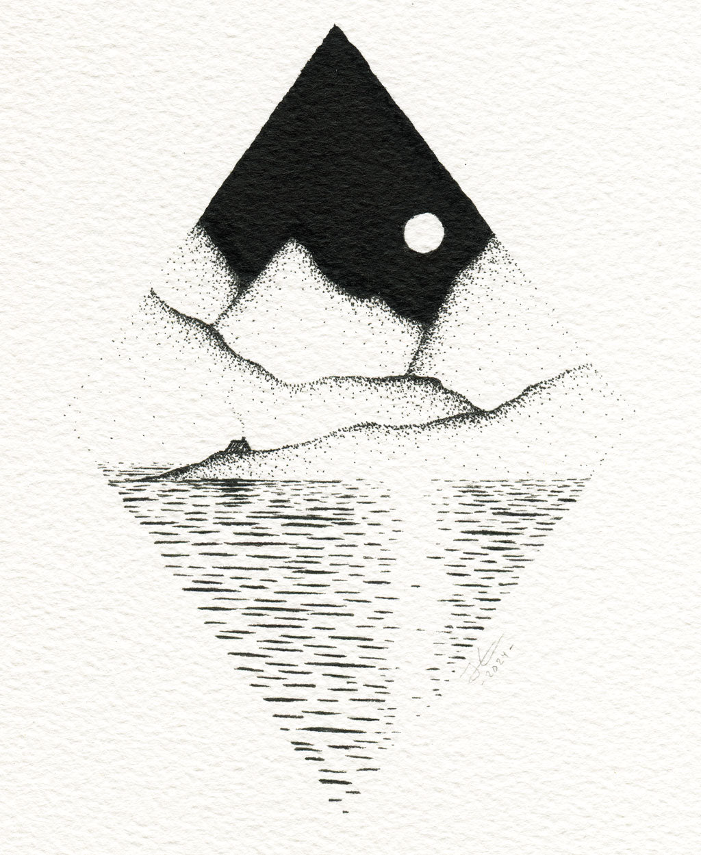 Cabin On The Point. Original illustration