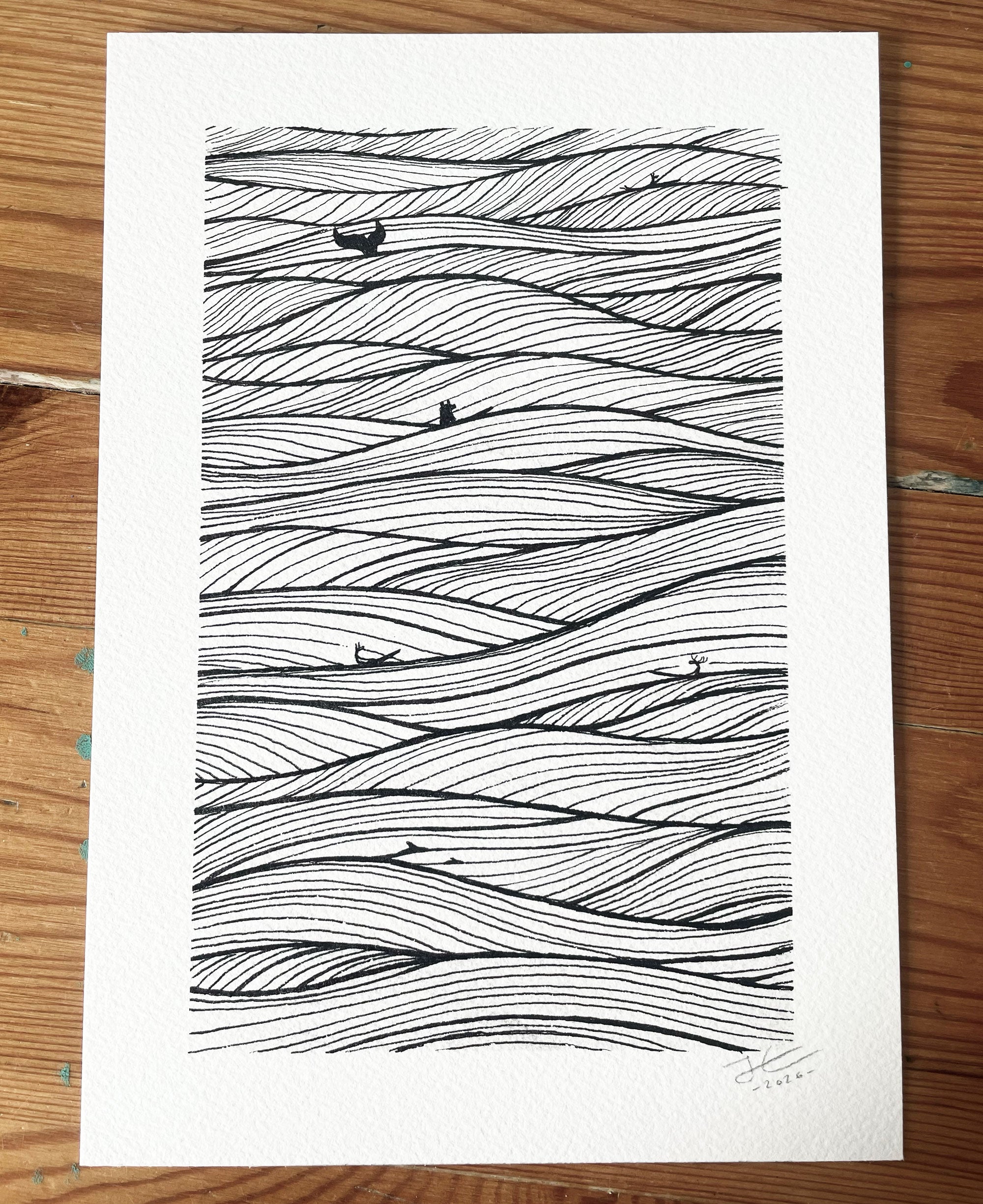 Drifting. Original illustration