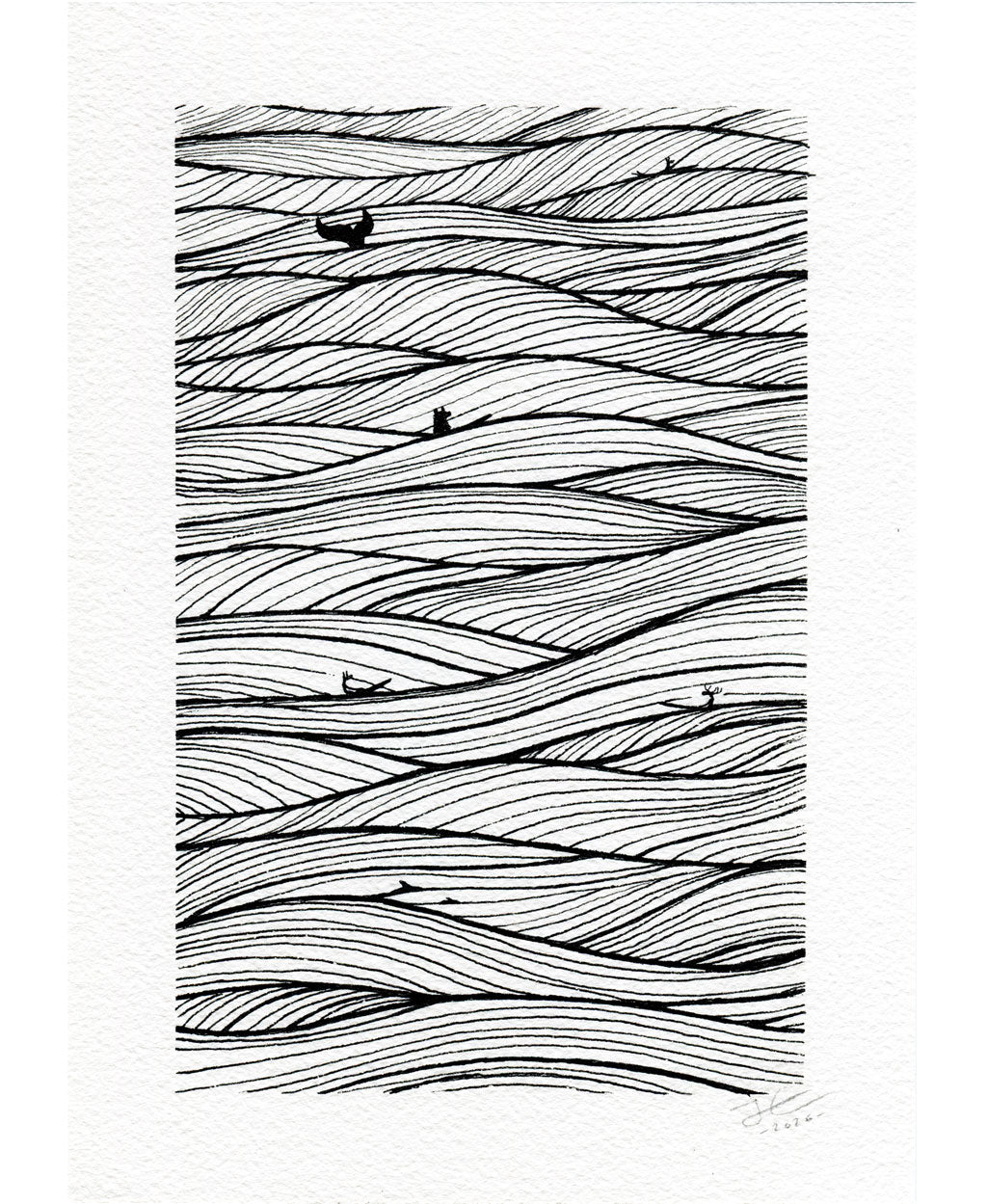 Drifting. Original illustration