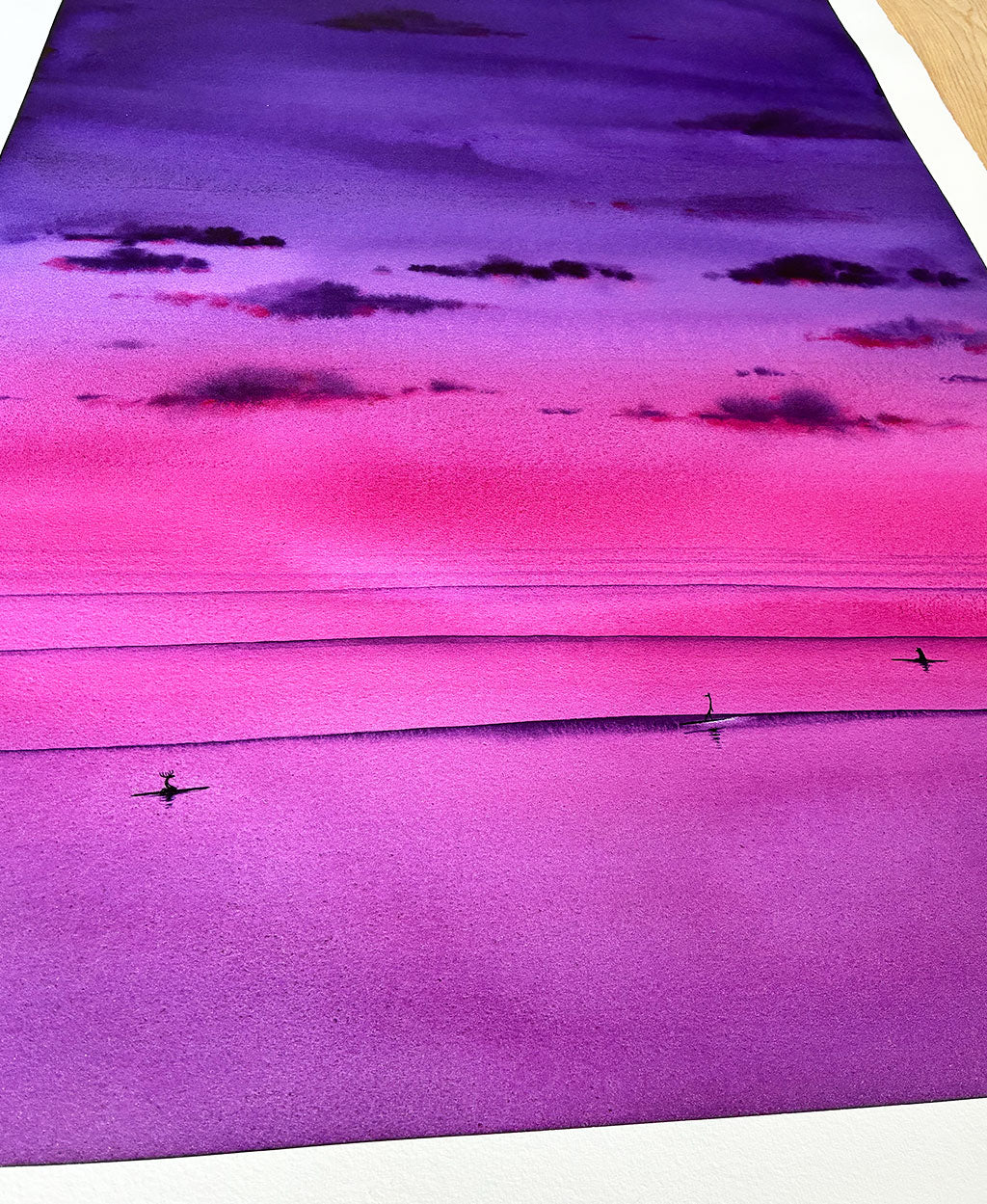 Evening Glass. Original signed water color illustration