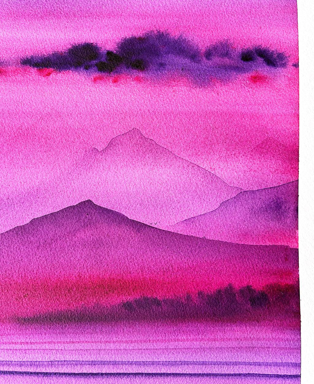 Gliding on Water. Original signed water color illustration