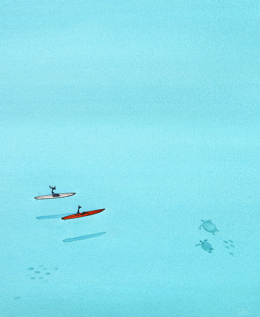 Hanging With Turtles - Print/ Framed Print