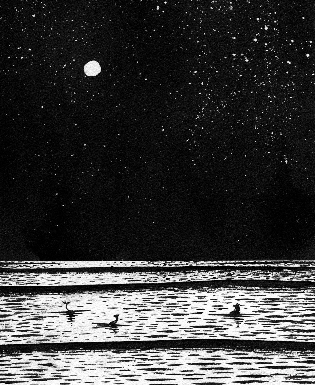 Moon Cleanse. Original signed illustration