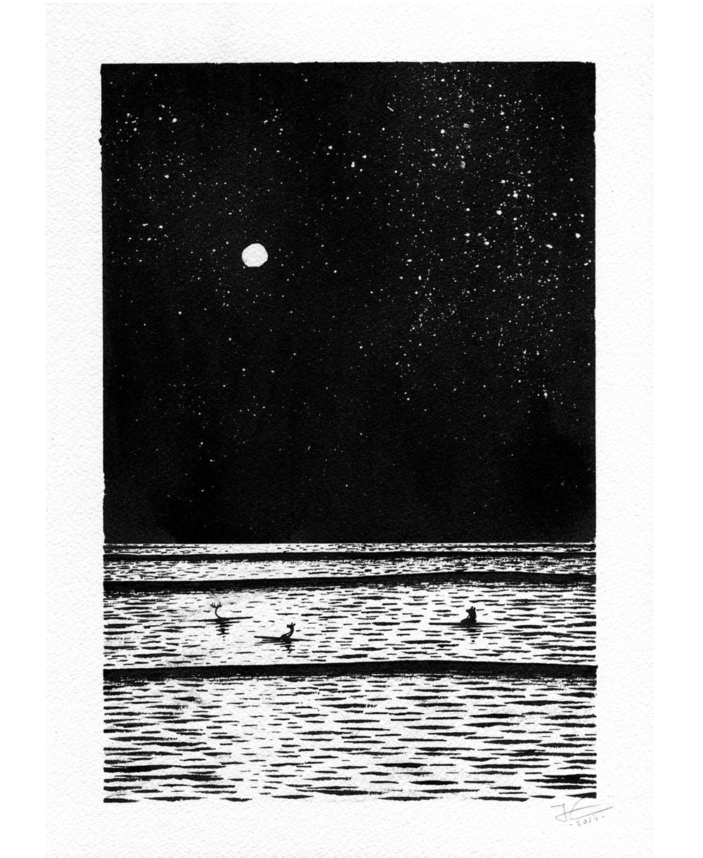 Moon Cleanse. Original signed illustration