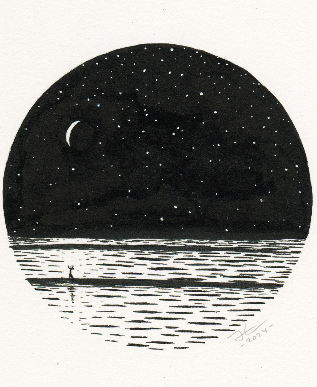 Moonwalking. Original illustration