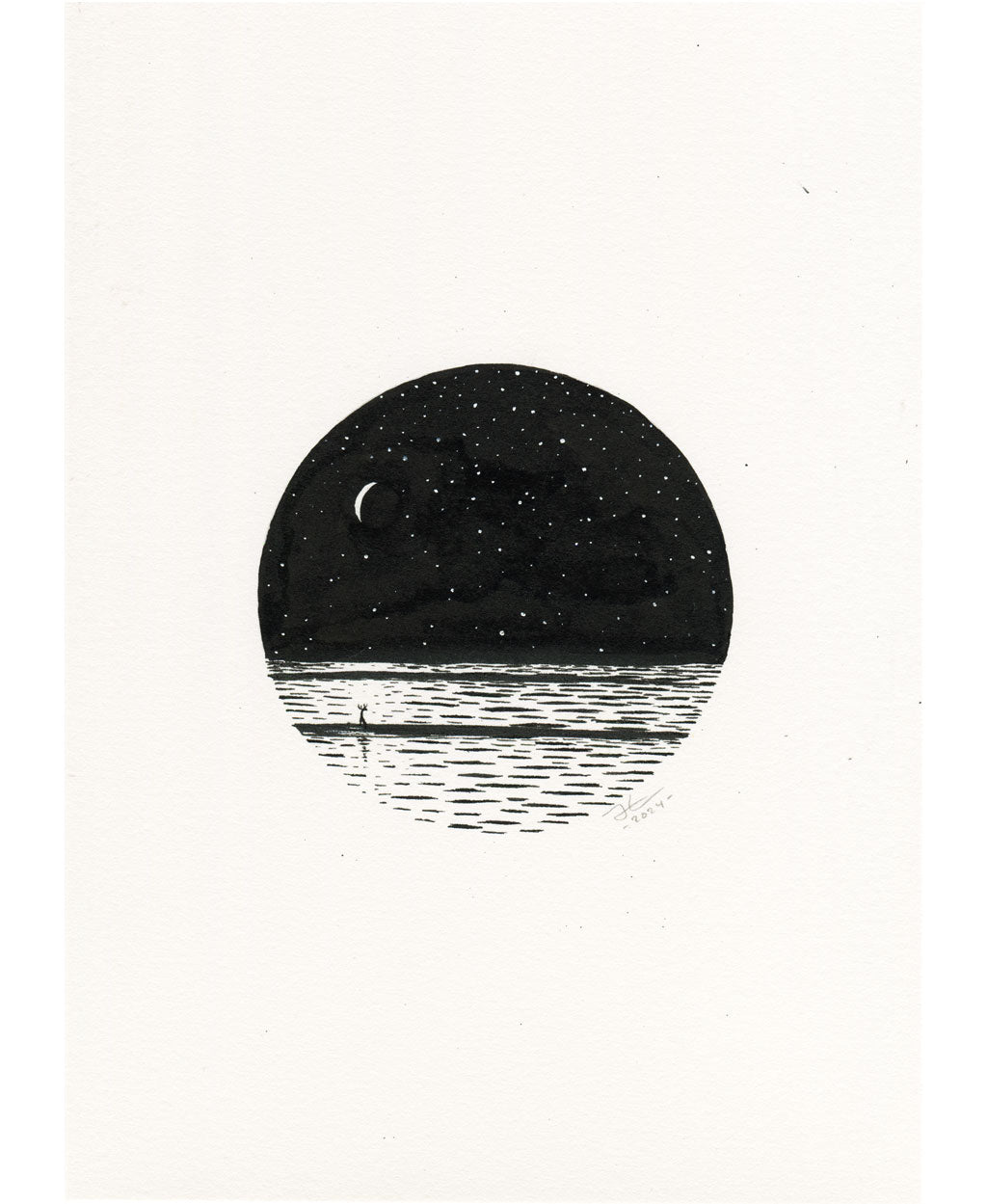 Moonwalking. Original illustration