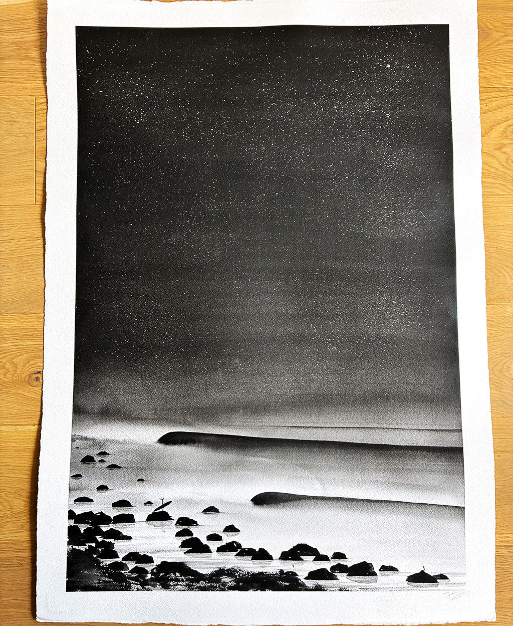 Night Session. Original signed water color illustration
