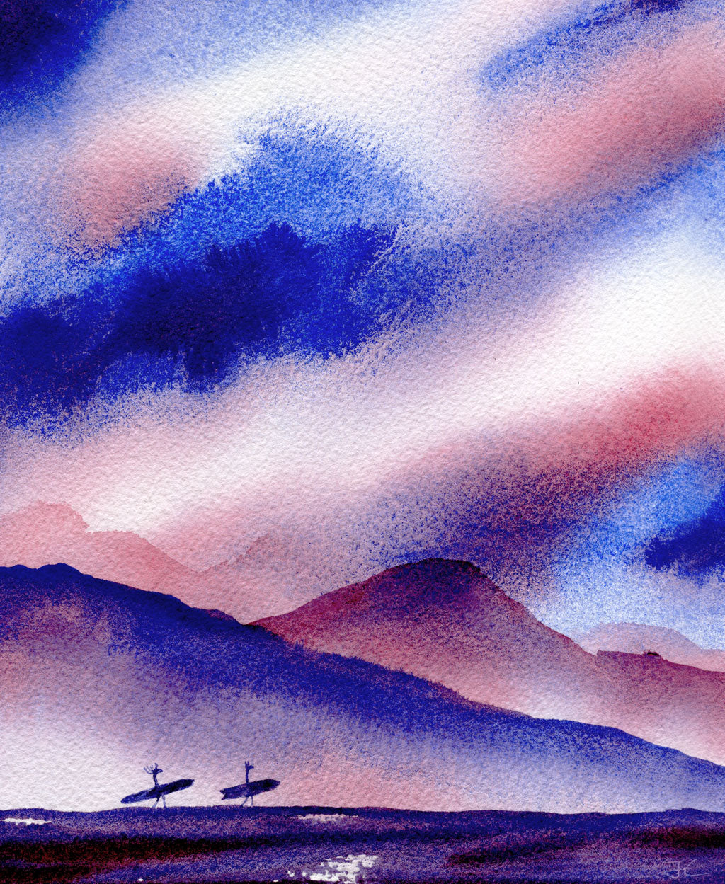 Nightfall. Original signed illustration