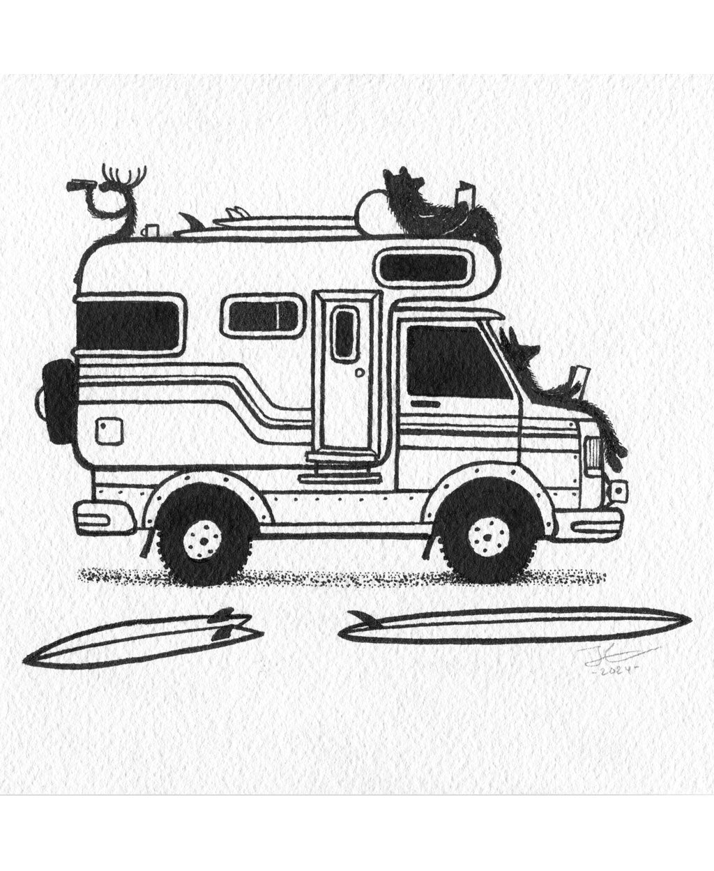Road Tripping. Original illustration