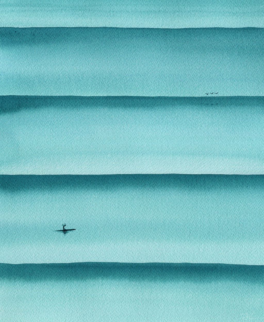 Shades Of Green. Original signed illustration