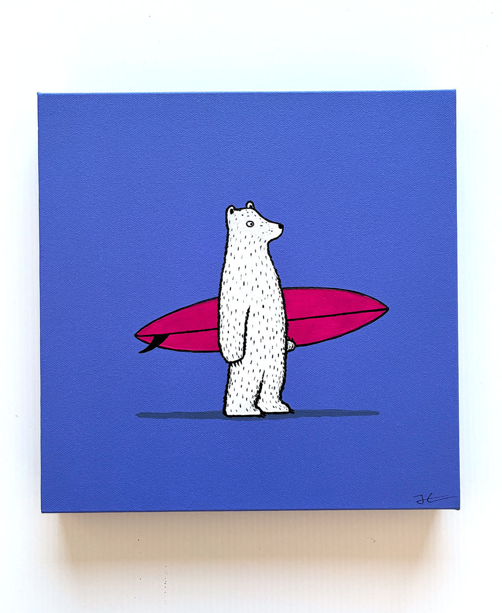 Single Fin Bear. Original signed Acrylic Canvas