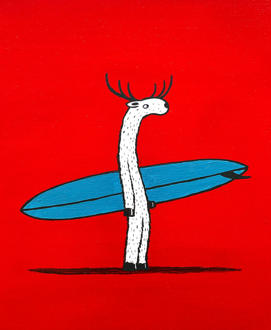 Single Fin Moose. Original signed Acrylic Canvas