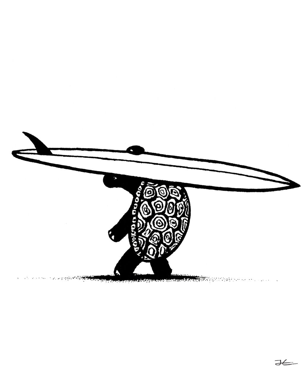 Single Fin Turtle - Print/ Framed Print