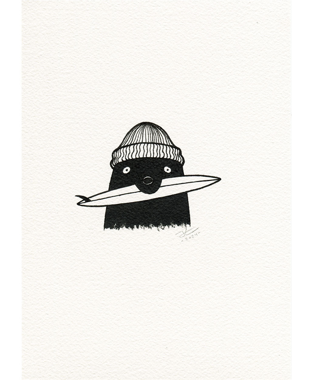 Single Fin Seal. Original illustration