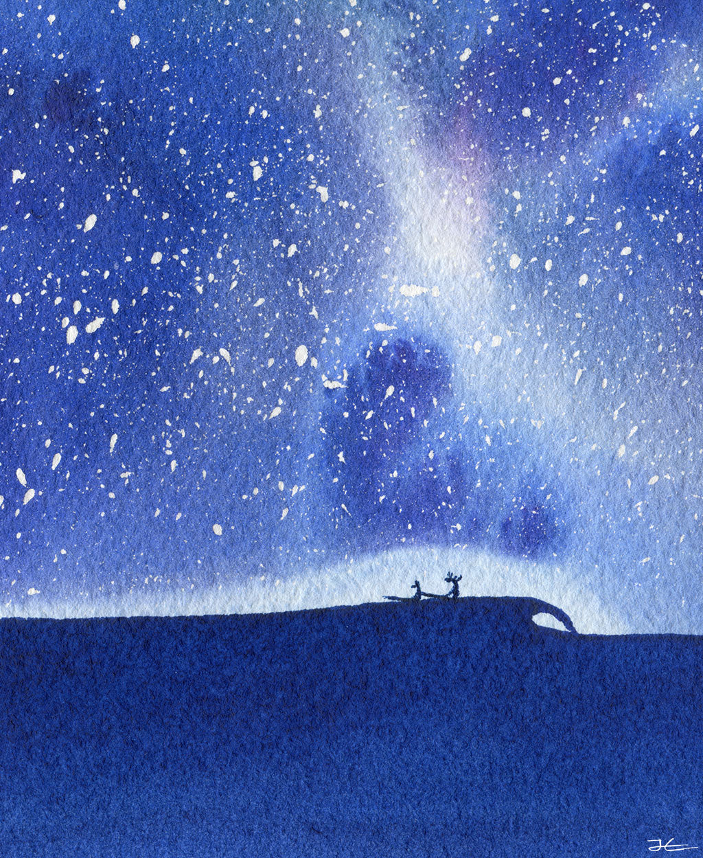
                  
                    Stargazing. Original illustration
                  
                