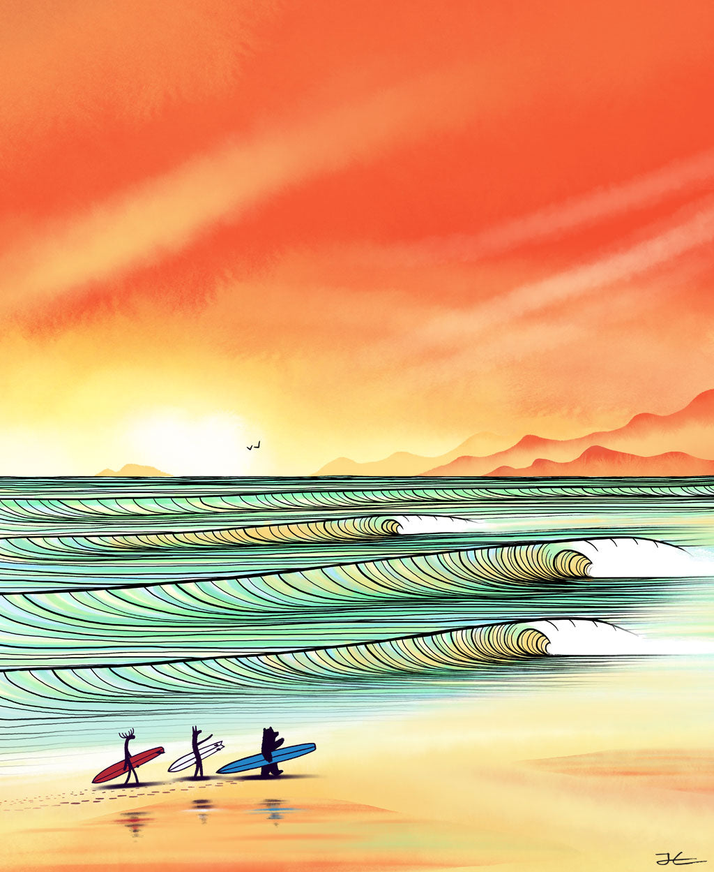 Sale - Sunset Bay 8 x 10" Art Print