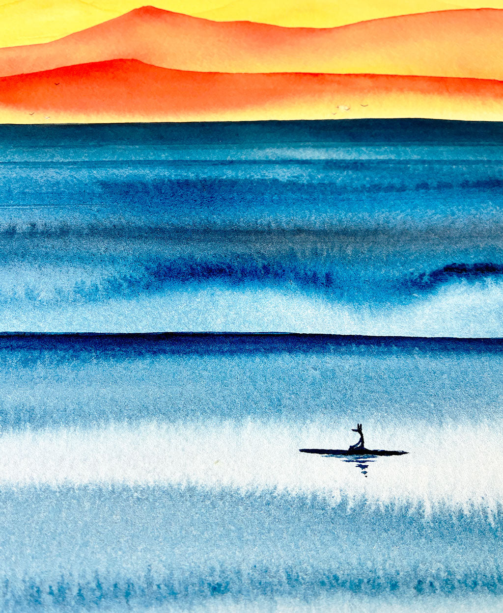 Sunset Glide. Original signed water color illustration