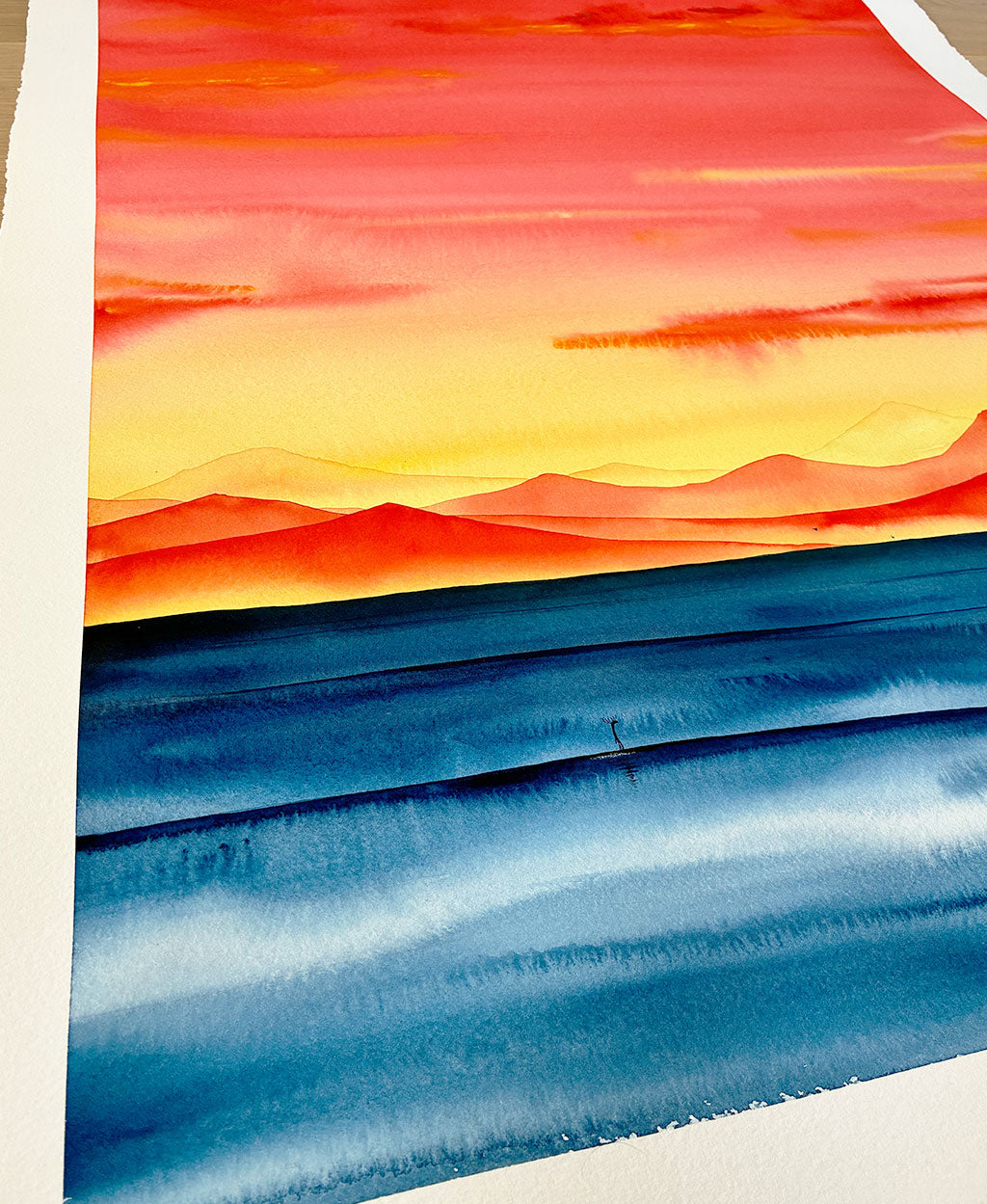 Sunset Glide. Original signed water color illustration