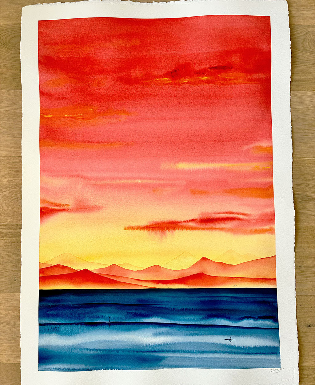 Sunset Glide. Original signed water color illustration