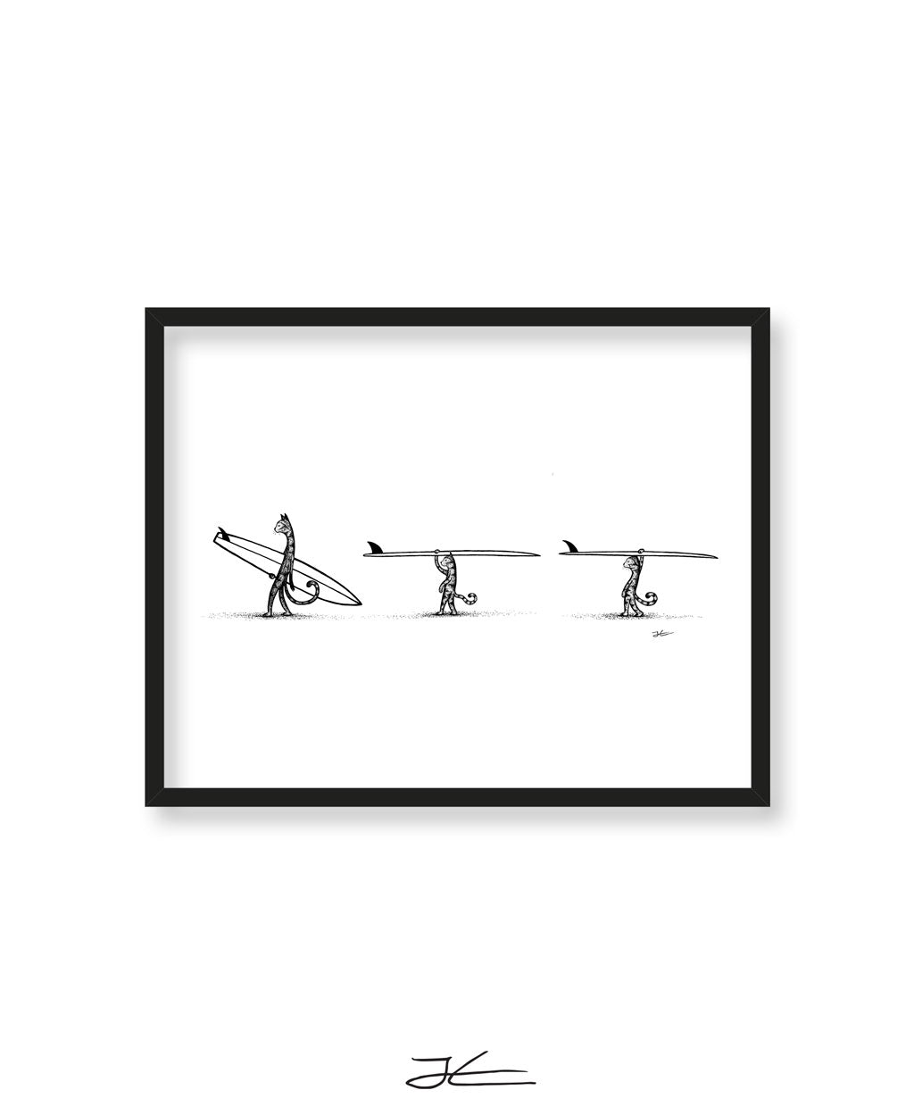 Surf Tripping Cats - Print/ Framed Print
