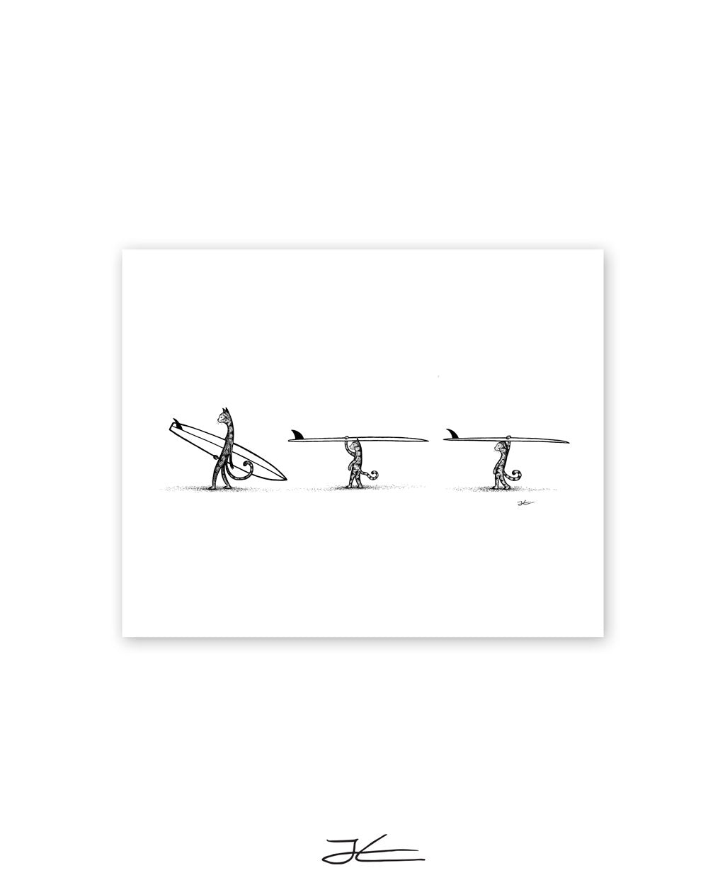 Surf Tripping Cats - Print/ Framed Print – Jonas Claesson Shop